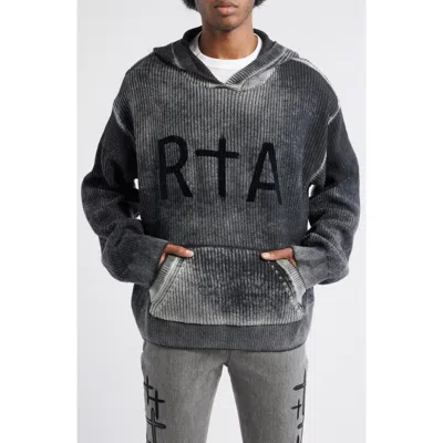 Rta Jasper Washed Relaxed Fit Hoodie In Gray