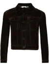 Rta Jean Logo-embroidered Velvet Jacket In Brown