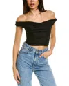 Rta Jewel Off Shoulder Sweatshirt In Black Lurex In Black