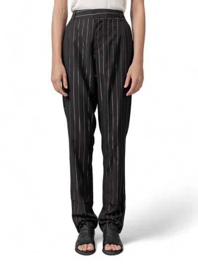 Rta Joan High Rise Metallic Pinstripe Trouser In Black/metallic