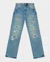 Rta Jonas Distressed Straight Jeans In Multi