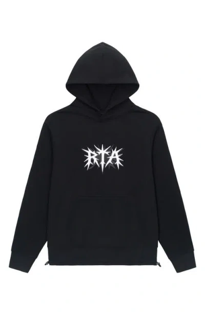 Rta Jordan Black Spike Oversize Graphic Hoodie
