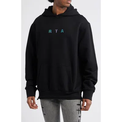 Rta Jordan Oversize Black Circuit Cross Cotton Hoodie