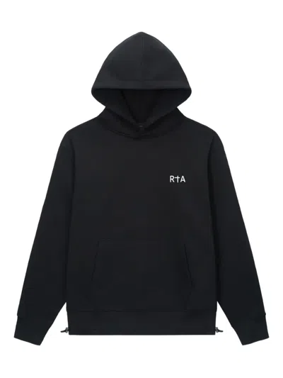 Rta Jordan Stamp-logo Hoodie In Black
