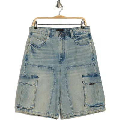 Rta Joseph Denim Cargo Shorts In Blue