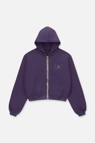Rta Kaen Cropped Zip Up Hoodie In Purple