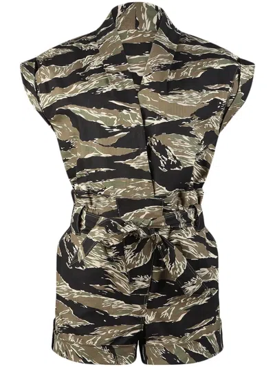 Rta Kahtia All-over Print Jumpsuit In Black