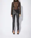 Rta Kaimi Pant In Black Leather In Black