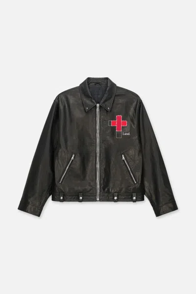 Rta Kairo Leather Workwear Jacket In Black