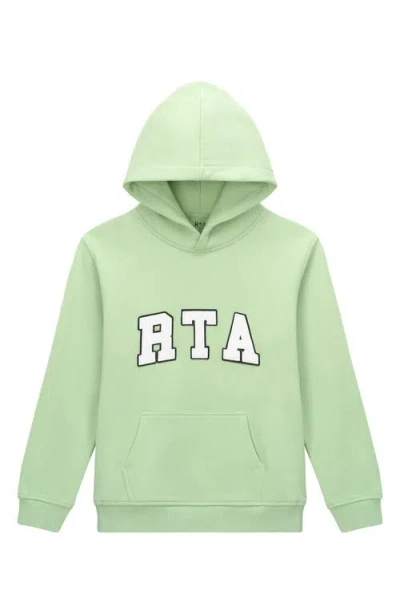 Rta Kids' Eden Collegiate Logo French Terry Hoodie In Green