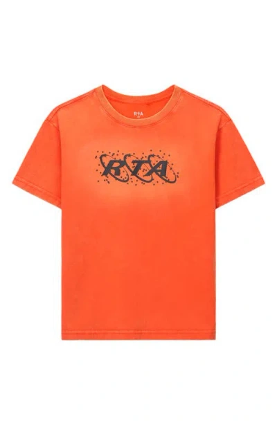 Rta Kids' Lawson Cotton Graphic T-shirt In Orange