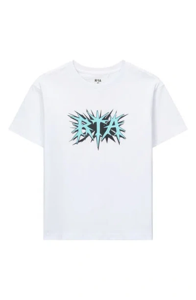 Rta Kids' Lawson Cotton Graphic T-shirt In White