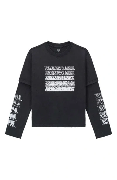 Rta Kids' Sean Layered Graphic T-shirt In Black