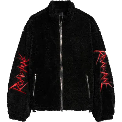 Rta Kye Venom Oversize Faux Shearling Jacket In Blue