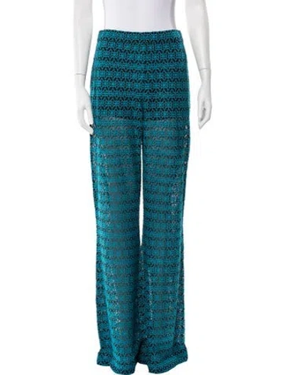 Pre-owned Rta Lace Pattern Wide Leg Pants W/ Tags In Blue