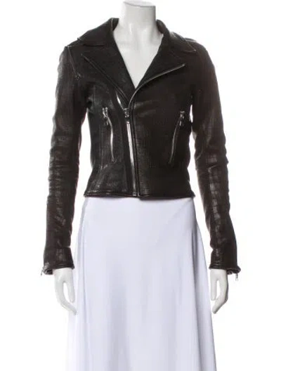 Pre-owned Rta Lamb Leather Biker Jacket In Black