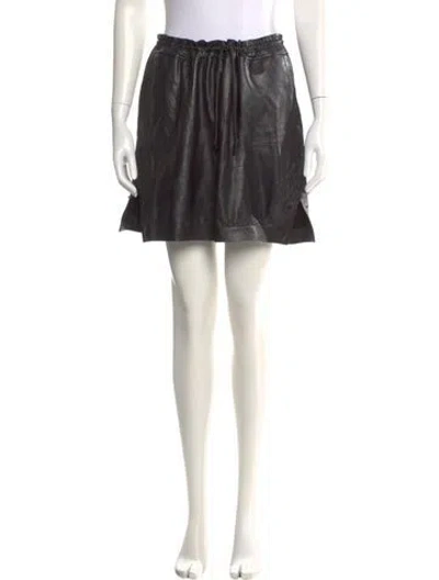 Pre-owned Rta Lamb Leather Mini Shorts In Black