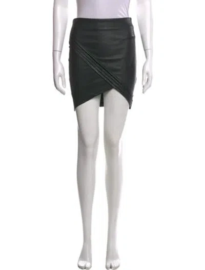 Pre-owned Rta Lamb Leather Mini Skirt In Black