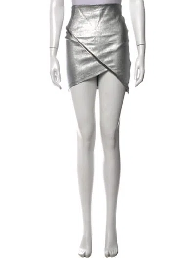 Pre-owned Rta Lamb Leather Mini Skirt In Black