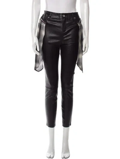 Pre-owned Rta Lamb Leather Skinny Leg Pants In Black