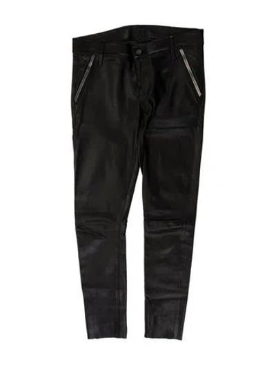 Pre-owned Rta Lamb Leather Skinny Leg Pants In Black