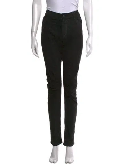 Pre-owned Rta Lamb Leather Skinny Leg Pants In Black