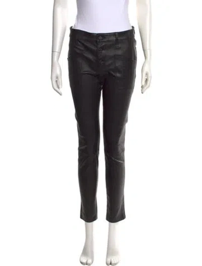 Pre-owned Rta Lamb Leather Skinny Leg Pants In Black