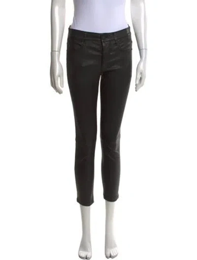 Pre-owned Rta Lamb Leather Skinny Leg Pants In Black