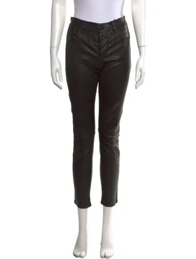 Pre-owned Rta Lamb Leather Skinny Leg Pants In Black