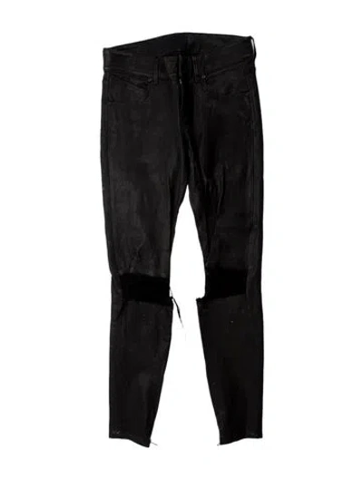 Pre-owned Rta Lamb Leather Straight Leg Pants In Black