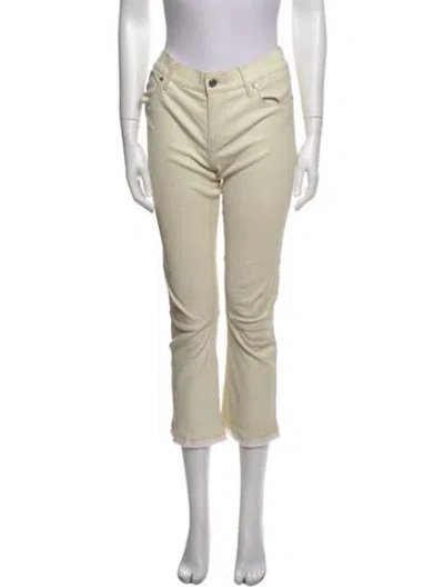 Pre-owned Rta Lamb Leather Straight Leg Pants In Neutral