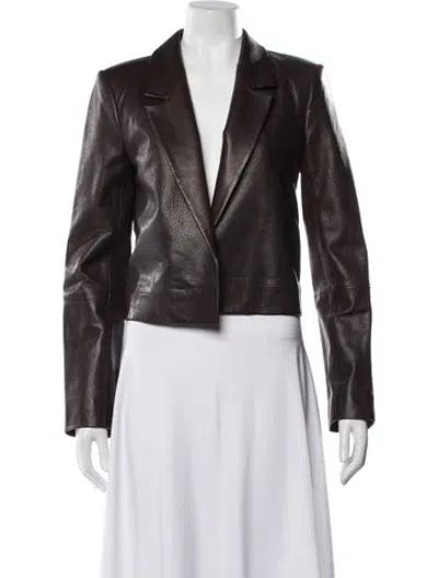 Pre-owned Rta Lambskin Biker Jacket In Brown