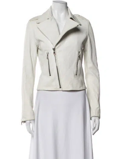 Pre-owned Rta Lambskin Biker Jacket In Neutrals