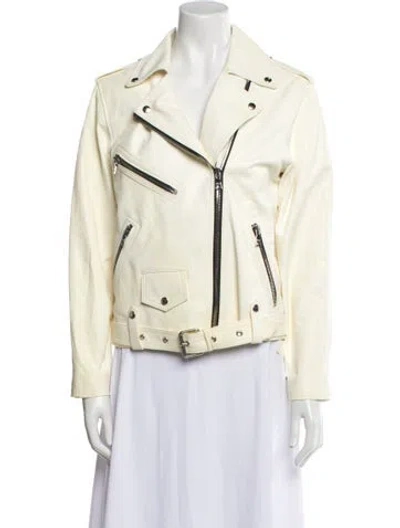 Pre-owned Rta Lambskin Biker Jacket In Yellow