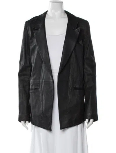 Pre-owned Rta Lambskin Blazer In Gray