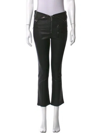 Pre-owned Rta Lambskin Flared Pants In Black