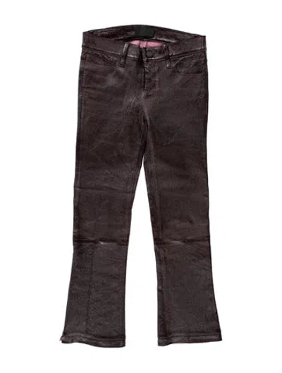Pre-owned Rta Lambskin Flared Pants In Multicolor