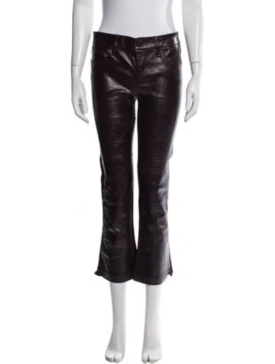 Pre-owned Rta Lambskin Flared Pants In Purple