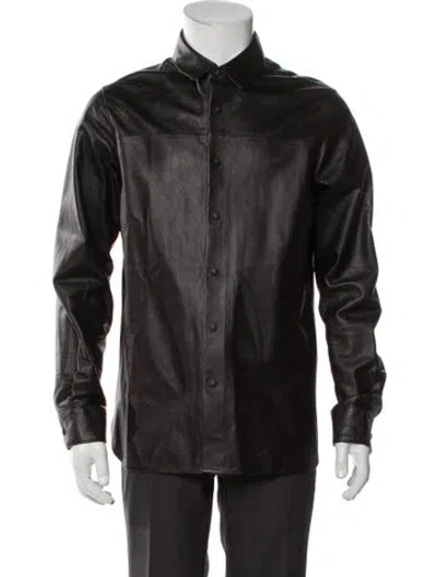 Pre-owned Rta Lambskin Long Sleeve Shirt In Black