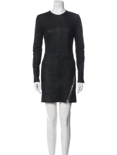 Pre-owned Rta Lambskin Mini Dress In Black