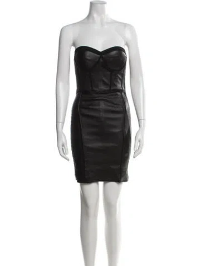 Pre-owned Rta Lambskin Mini Dress In Black