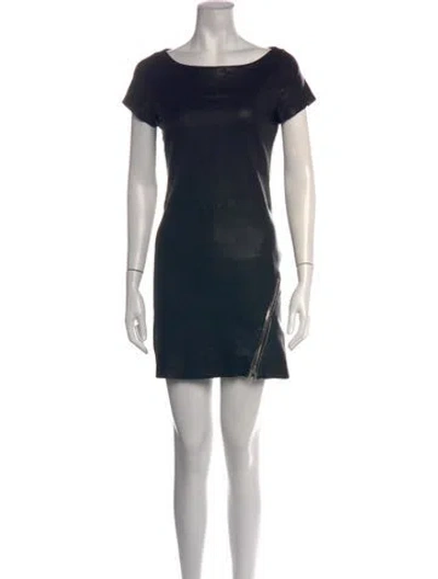 Pre-owned Rta Lambskin Mini Dress In Black