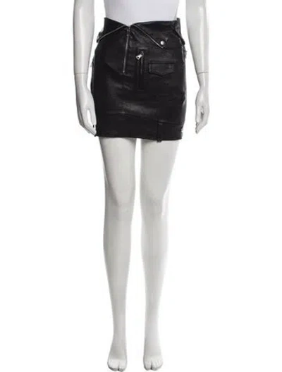 Pre-owned Rta Lambskin Mini Skirt In Black
