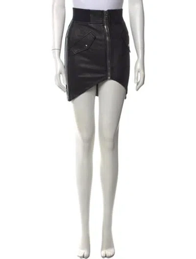 Pre-owned Rta Lambskin Mini Skirt In Black
