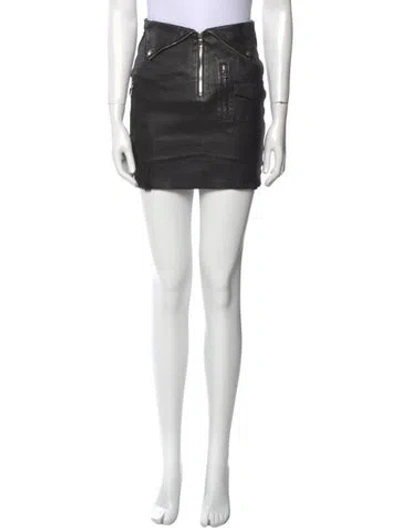 Pre-owned Rta Lambskin Mini Skirt In Black