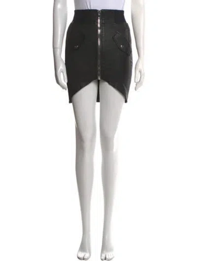 Pre-owned Rta Lambskin Mini Skirt In Black