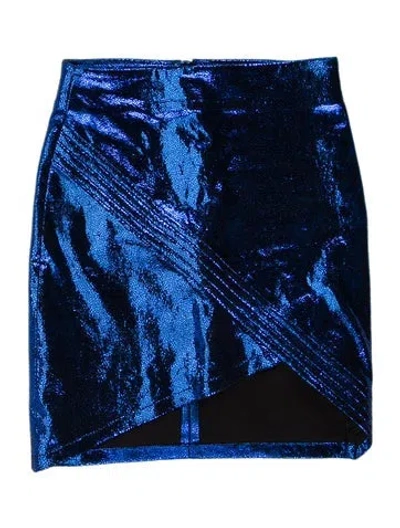 Pre-owned Rta Lambskin Mini Skirt In Blue
