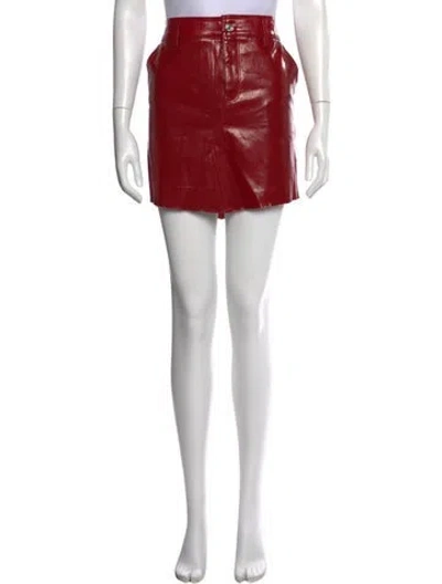 Pre-owned Rta Lambskin Mini Skirt In Red