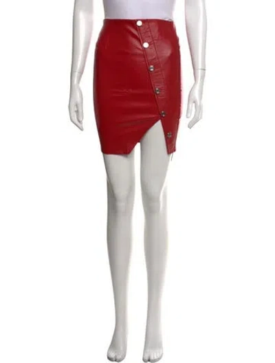 Pre-owned Rta Lambskin Mini Skirt In Red
