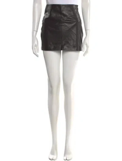 Pre-owned Rta Lambskin Mini Skirt W/ Tags In Black